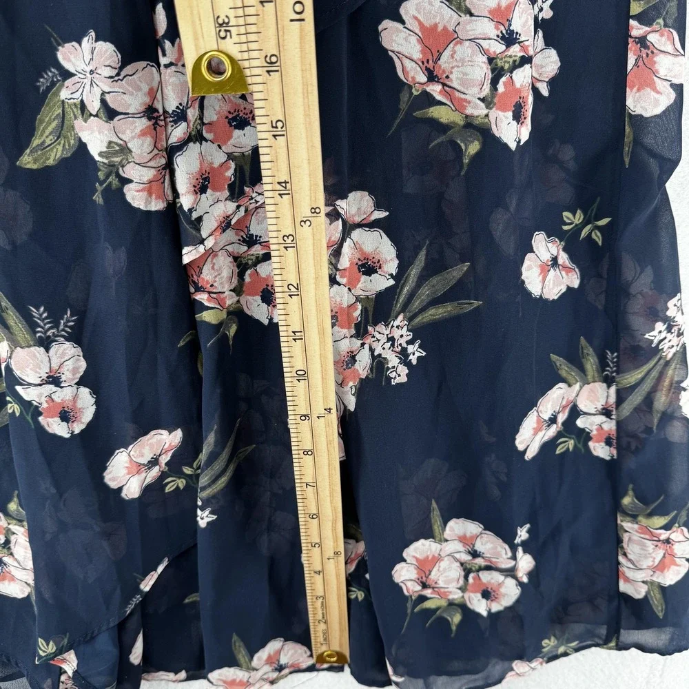 Abercrombie‎ & Fitch Dress Womens Extra Small Navy Floral Maxi Cold Shoulder XSP